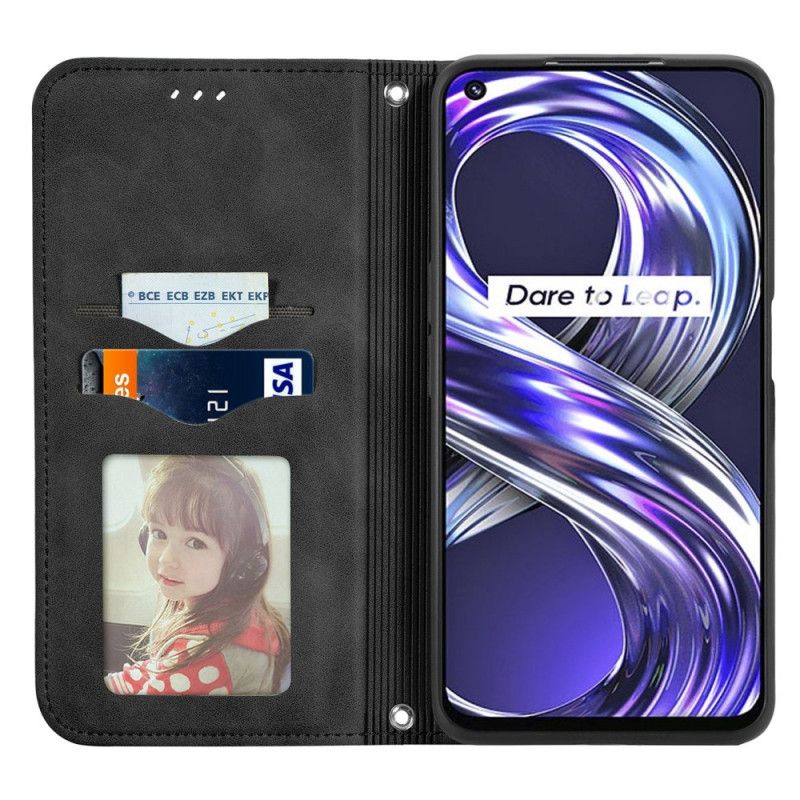 Flipové Puzdro Realme 8i Kožené Puzdro Dizajn Na Dotyk Pokožky