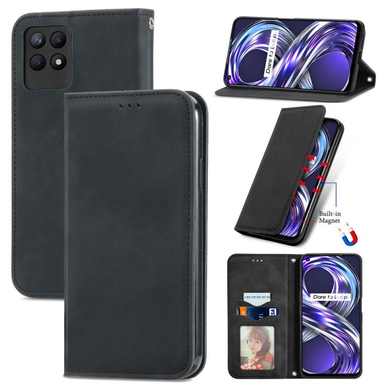 Flipové Puzdro Realme 8i Kožené Puzdro Dizajn Na Dotyk Pokožky