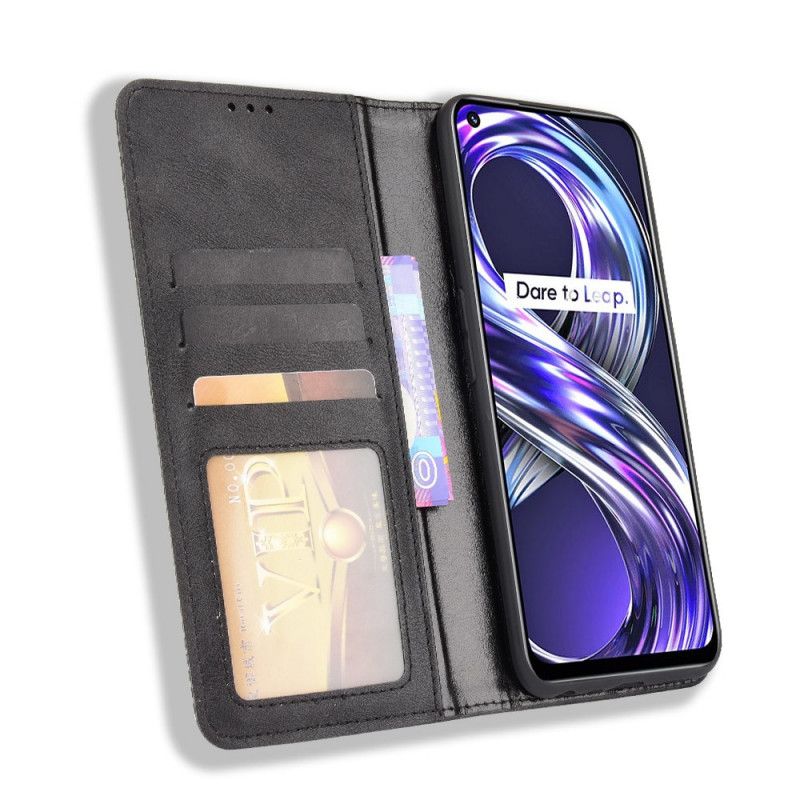 Flipové Puzdro Realme 8i Kožené Puzdro Štylizovaný Efekt Vintage Kože