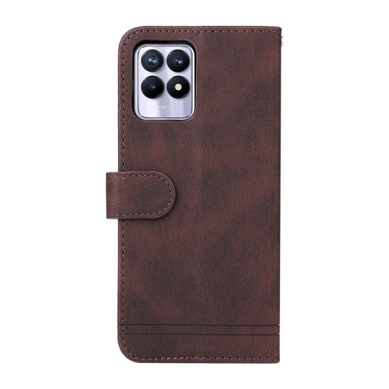 Kožené Puzdro Realme 8i Nity A Remienok Z Umelej Kože