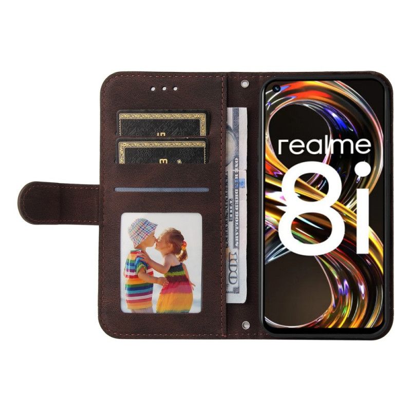 Kožené Puzdro Realme 8i Nity A Remienok Z Umelej Kože