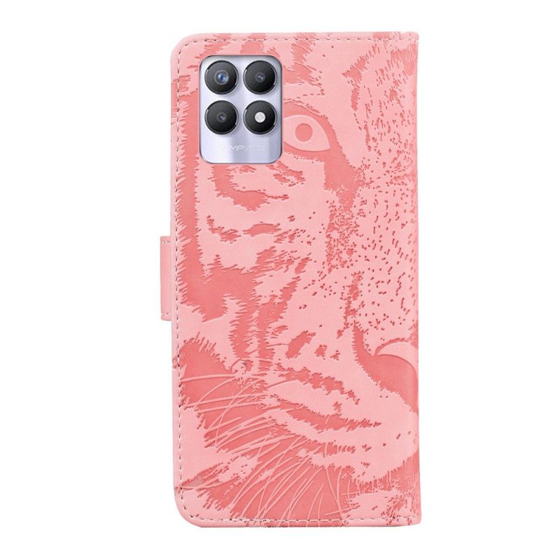 Kožené Puzdro Realme 8i Odtlačok Tváre Tigra