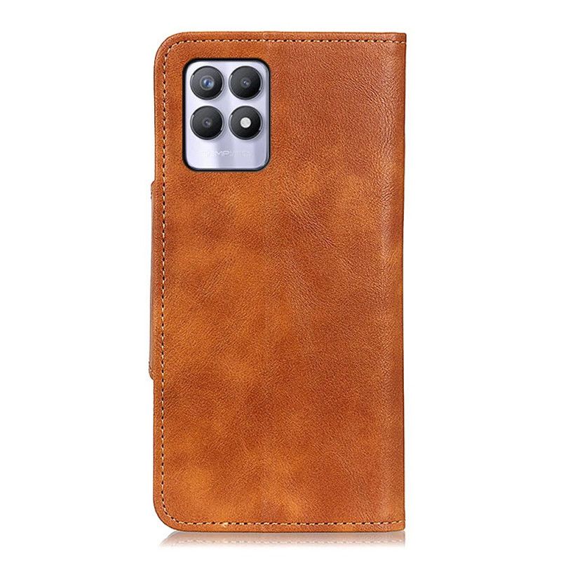Kožené Puzdro Realme 8i Vintage Umelá Koža A Gombík