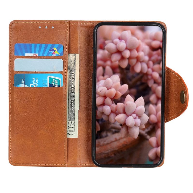 Kožené Puzdro Realme 8i Vintage Umelá Koža A Gombík