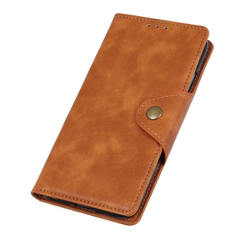 Kožené Puzdro Realme 8i Vintage Umelá Koža A Gombík