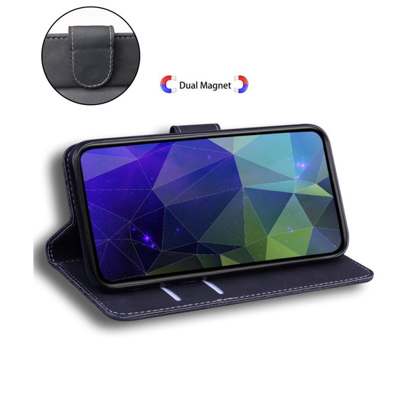 Peňaženkový Kryt Realme 8i Monochromatický Kožený Efekt
