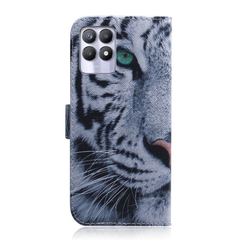 Peňaženkový Kryt Realme 8i Tvár Tigra