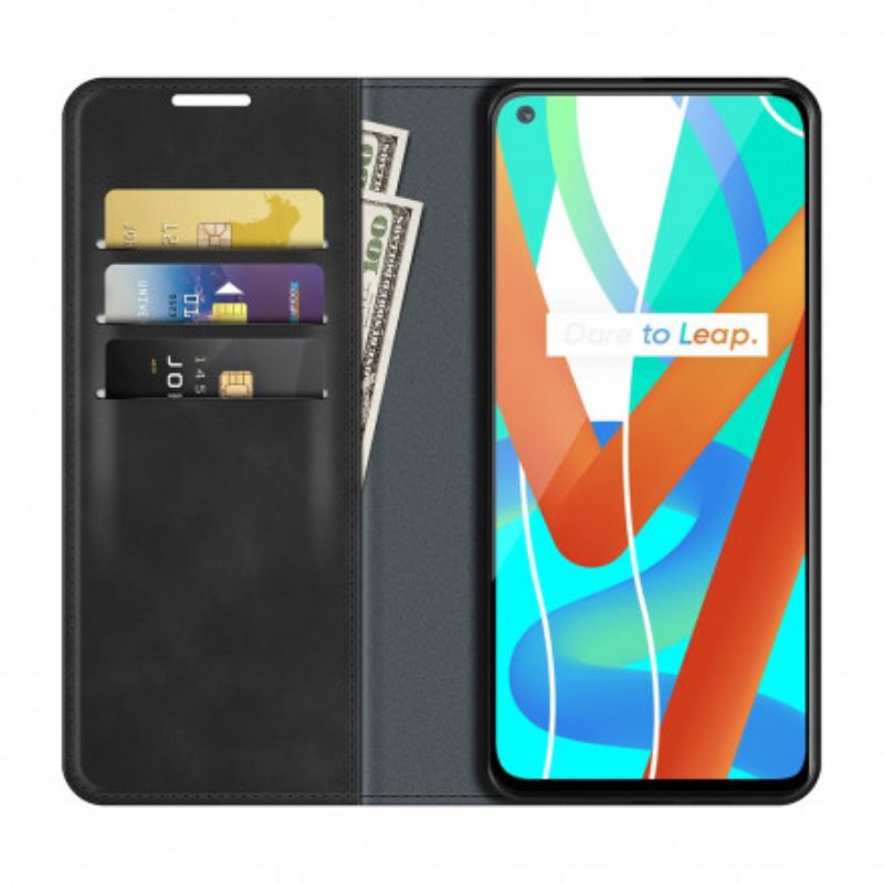 Flipové Puzdro Realme 8 5G Kožené Puzdro Dotyk Pokožky
