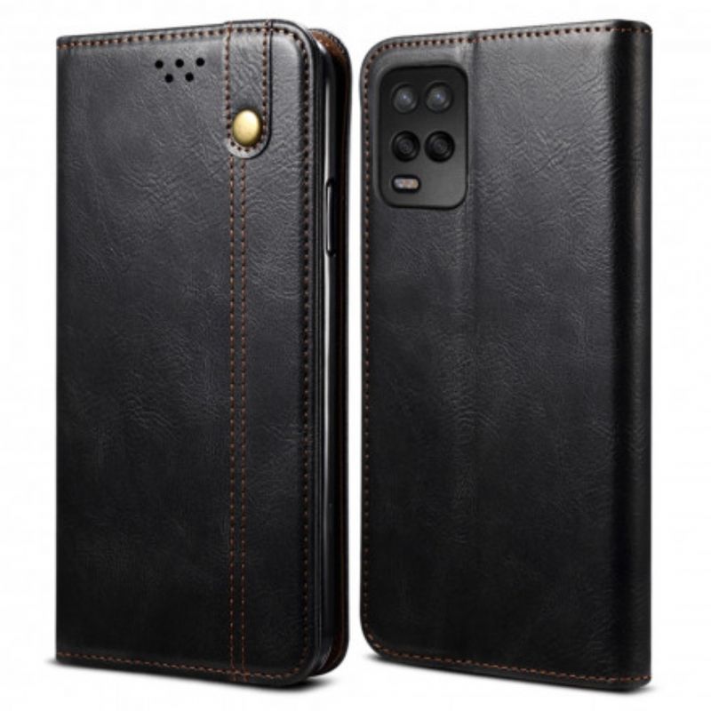 Flipové Puzdro Realme 8 5G Kožené Puzdro Voskovaná Umelá Koža