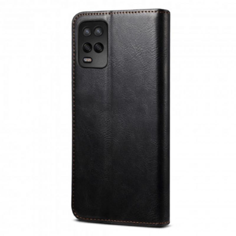 Flipové Puzdro Realme 8 5G Kožené Puzdro Voskovaná Umelá Koža