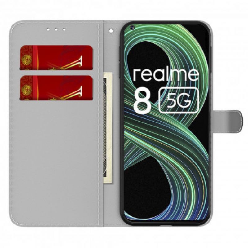Kožené Puzdro Realme 8 5G Abstraktný Vzor