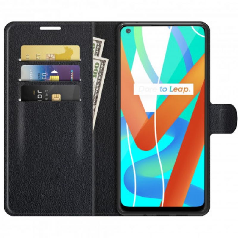 Kožené Puzdro Realme 8 5G Klasický Efekt Liči