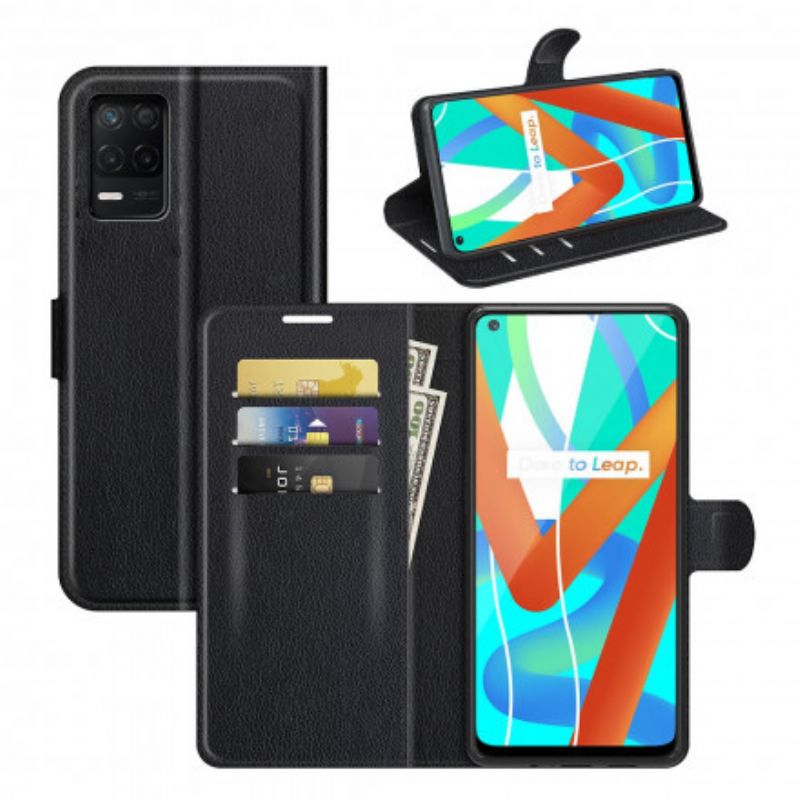 Kožené Puzdro Realme 8 5G Klasický Efekt Liči