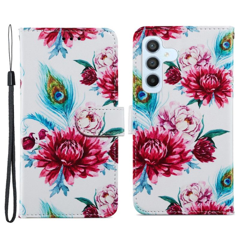 Kožené Puzdro Samsung Galaxy A34 5G Strappy Floral Fantasy
