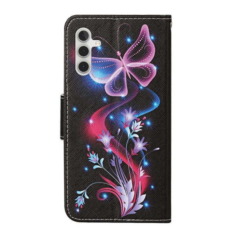 Kožené Puzdro Samsung Galaxy A34 5G Tangá Butterflies
