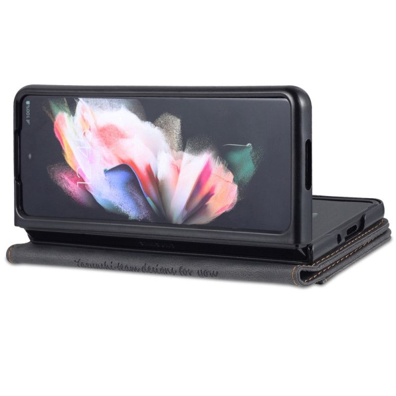 Kožené Puzdro Samsung Galaxy Z Fold 5 Kožený Efekt Azns