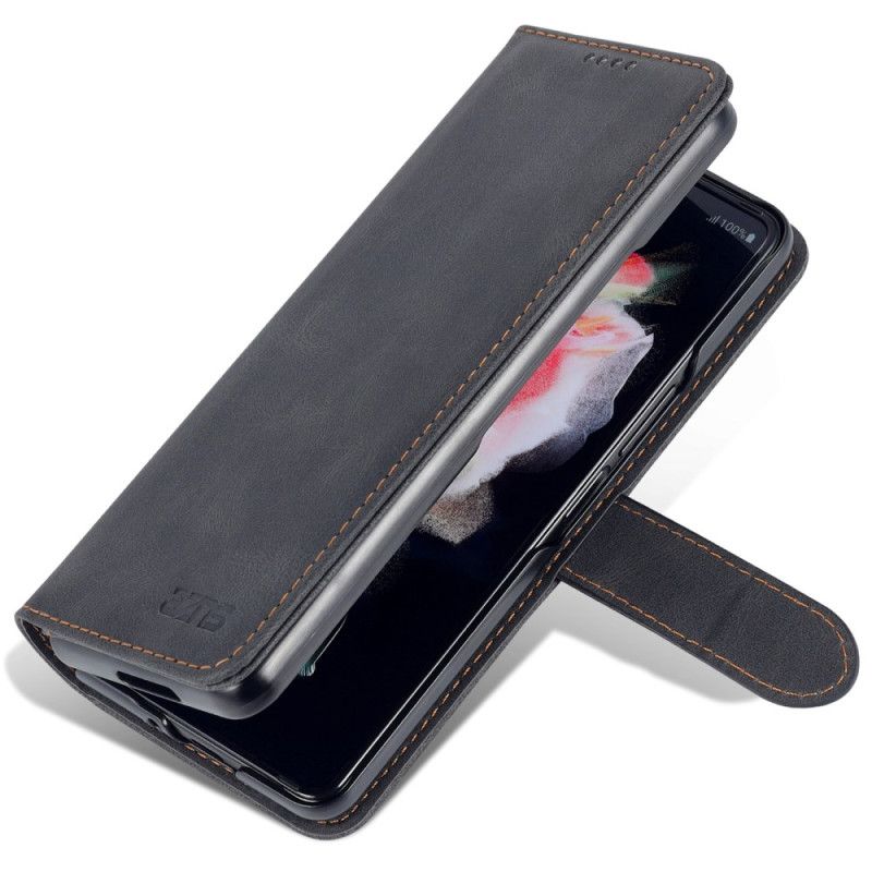 Kožené Puzdro Samsung Galaxy Z Fold 5 Kožený Efekt Azns
