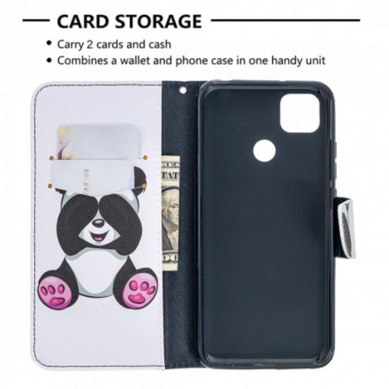Kožené Puzdro Xiaomi Redmi 9C Panda Zábava