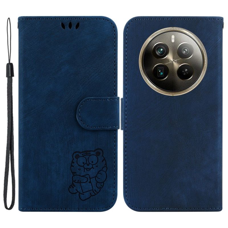 Kožené Puzdro Realme 12 Pro / 12 Pro Plus Malý Tiger S Popruhom