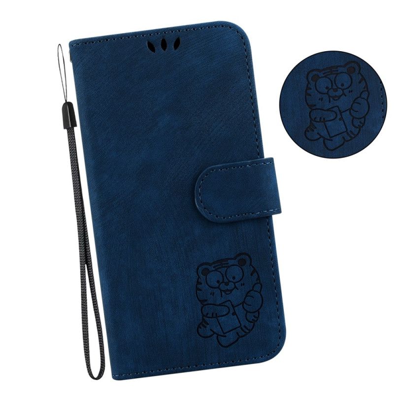 Kožené Puzdro Realme 12 Pro / 12 Pro Plus Malý Tiger S Popruhom