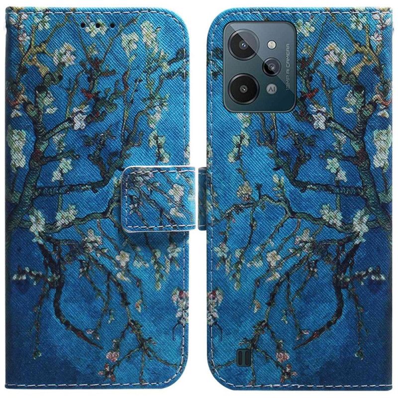 Kožené Puzdro Realme C31 Marhuľový Kvet