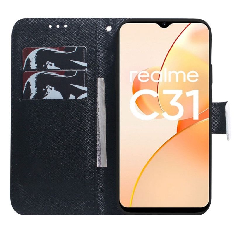Kožené Puzdro Realme C31 Roztomilá Panda