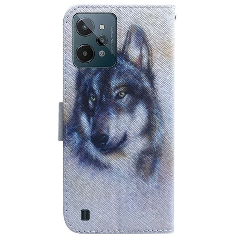Kožené Puzdro Realme C31 Vlčia Hlava