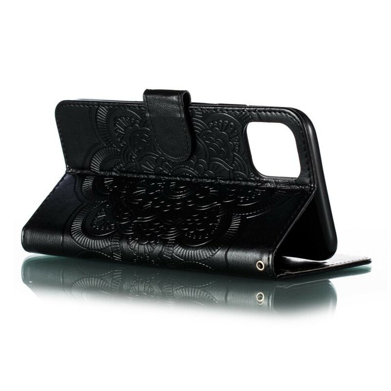 Kožené Puzdro iPhone 11 Pro Max Mandala S Plným Remienkom