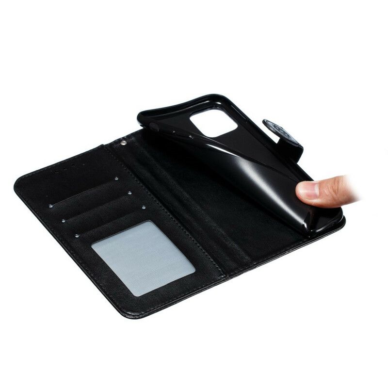 Kožené Puzdro iPhone 11 Pro Max Mandala S Plným Remienkom