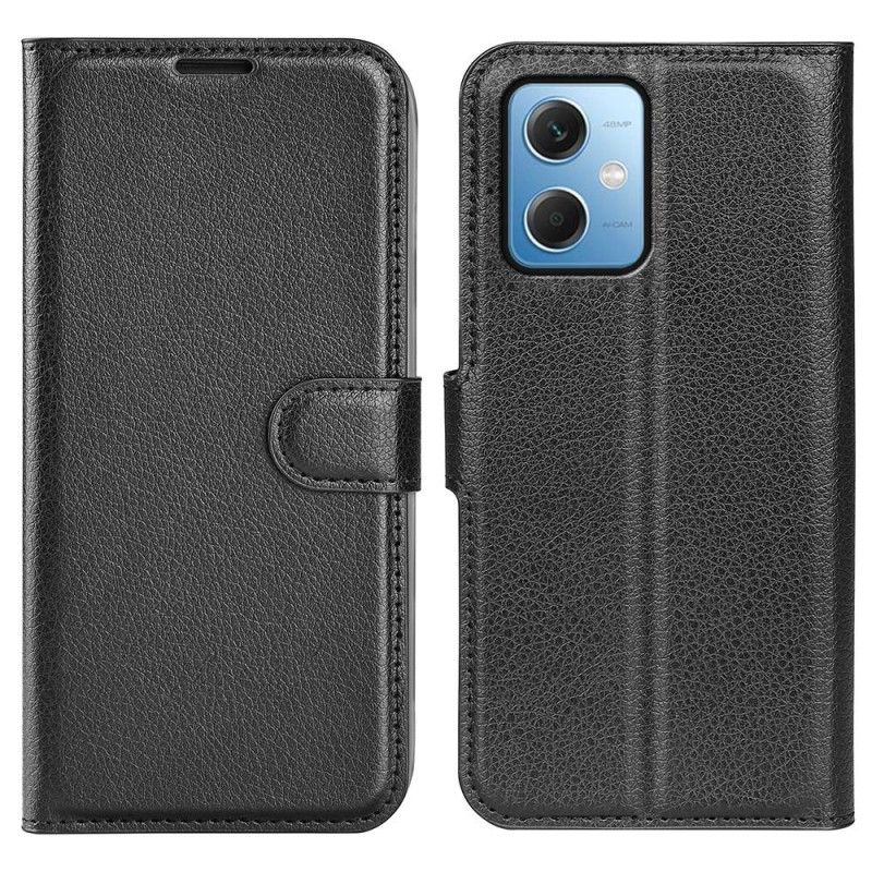 Kožené Puzdro Xiaomi Redmi Note 12 5G Klasický Kožený Efekt Litchi