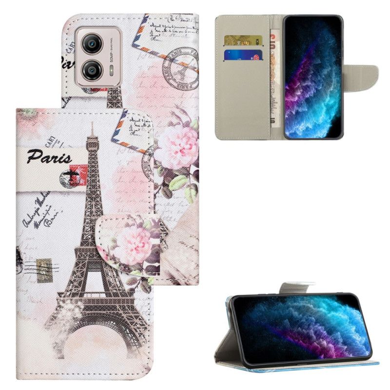Kožené Puzdro Moto G73 5G Eiffelova Veža