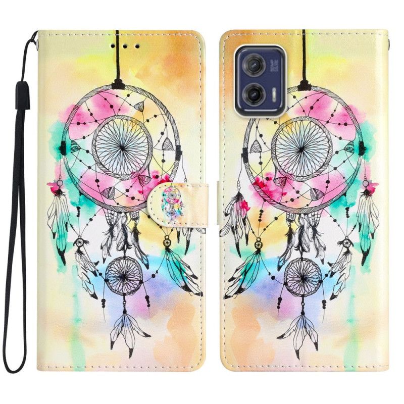 Kožené Puzdro Moto G73 5G Farebný Lapač Snov S Remienkom