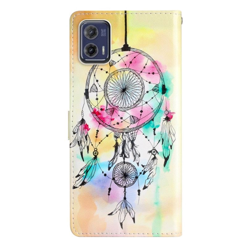 Kožené Puzdro Moto G73 5G Farebný Lapač Snov S Remienkom
