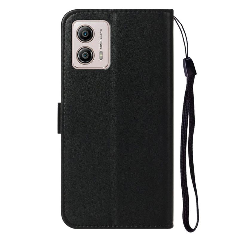 Kožené Puzdro Moto G73 5G Obyčajné S Popruhom
