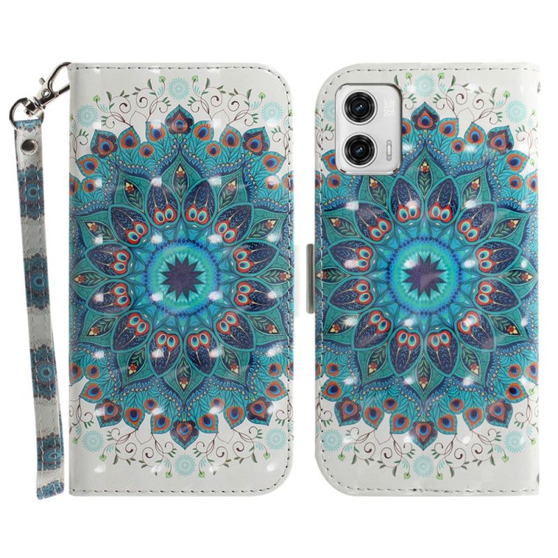 Kožené Puzdro Moto G73 5G Strappy Mandala