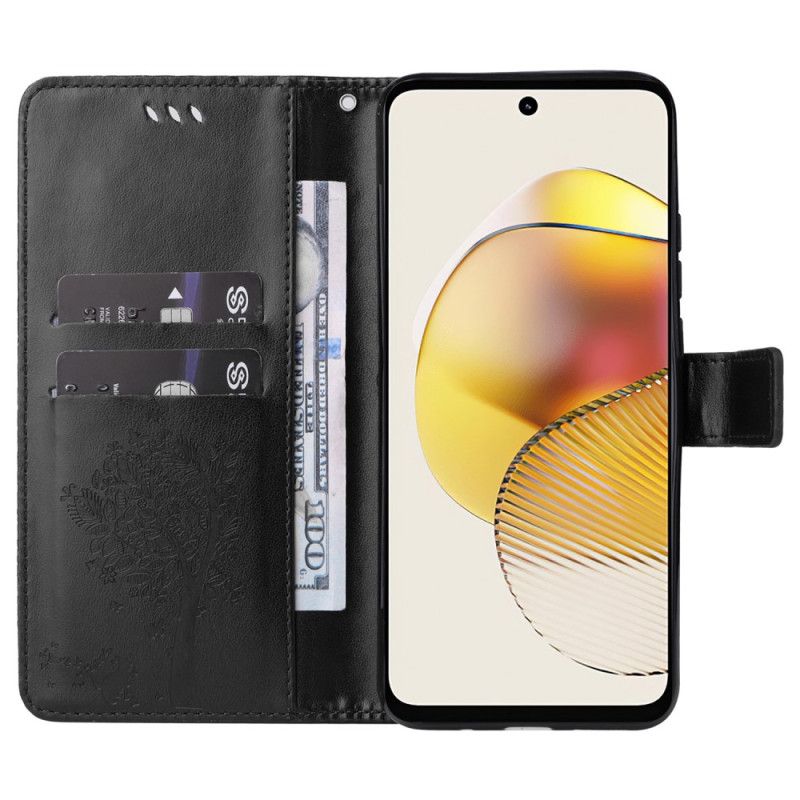 Kožené Puzdro Moto G73 5G Strom A Strappy Cat
