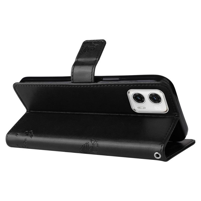 Kožené Puzdro Moto G73 5G Strom A Strappy Cat