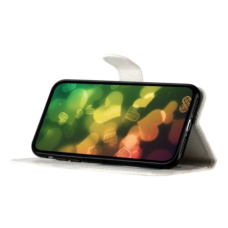 Peňaženkový Kryt Moto G73 5G Mriežka S Farebnými Pásikmi