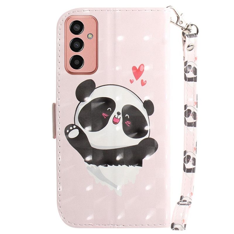 Flipové Puzdro Samsung Galaxy M13 Love Panda With Lanyard