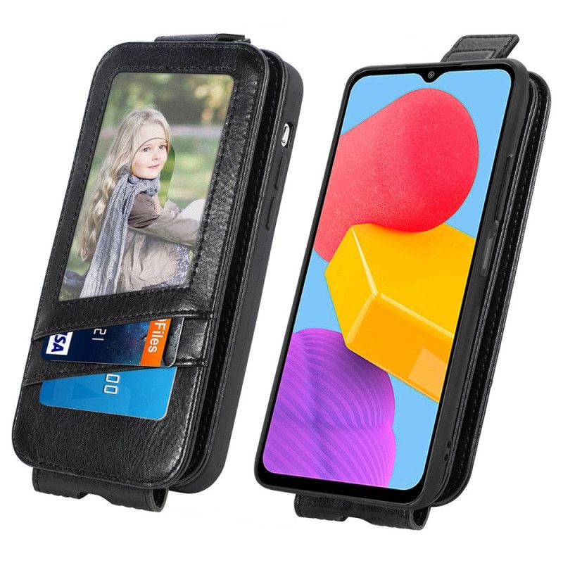 Kožené Puzdro Samsung Galaxy M13 Flipové Puzdro Peňaženka Na Mince S Vertikálnou Klapkou