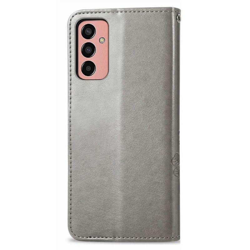 Kožené Puzdro Samsung Galaxy M13 Kvetinová S Remienkom