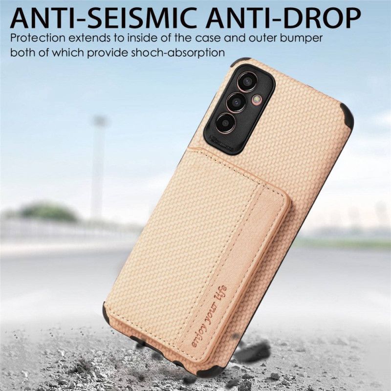Kryt Samsung Galaxy M13 Peňaženkový Magnetická A Uhlíková Peňaženka