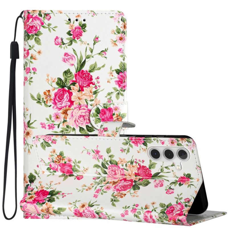 Flipové Puzdro Samsung Galaxy A54 5G Remienok Liberty Flowers