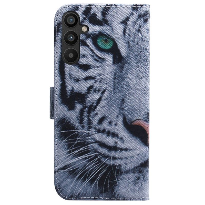 Kožené Puzdro Samsung Galaxy A54 5G Strappy Biely Tiger