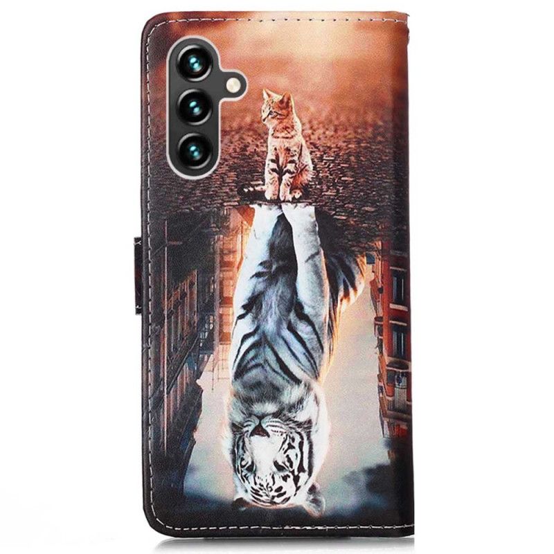 Kožené Puzdro Samsung Galaxy A54 5G Strappy Kitten Dream