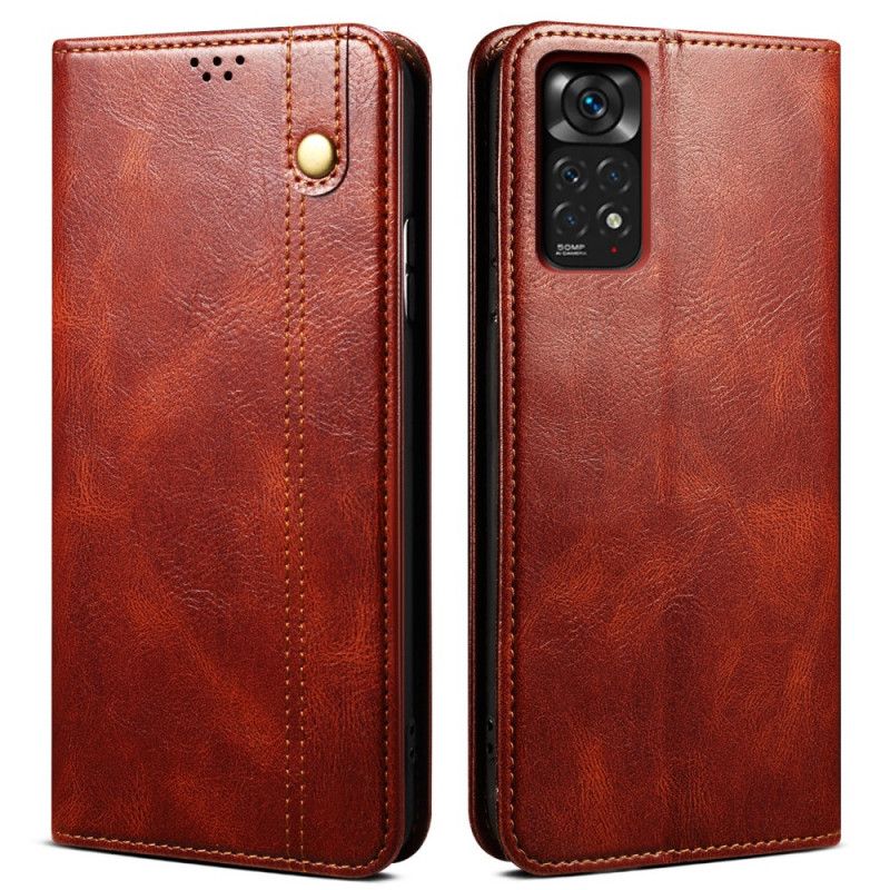Flipové Puzdro Xiaomi Redmi Note 11 / 11S Kožené Puzdro Voskovaná Umelá Koža