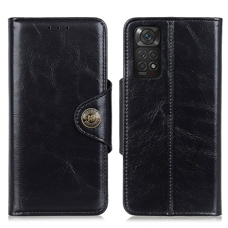 Flipové Puzdro Xiaomi Redmi Note 11 / 11S Lesklý Gombík Z Umelej Kože