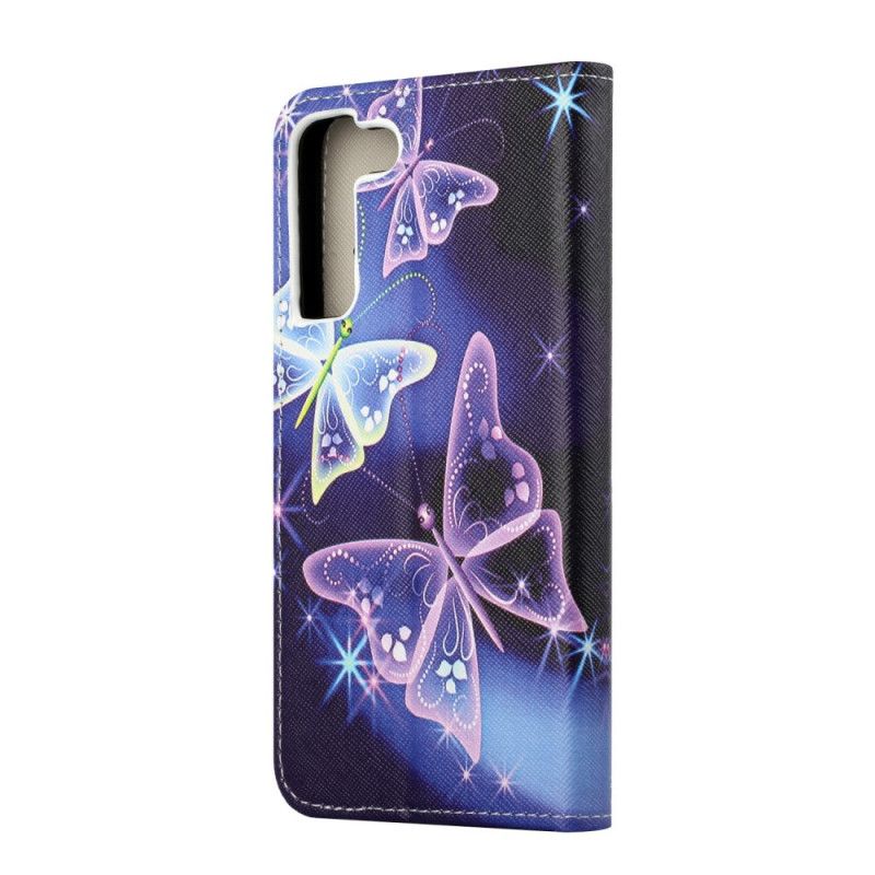 Kožené Puzdro Samsung Galaxy S22 Plus 5G Suverénne Motýle
