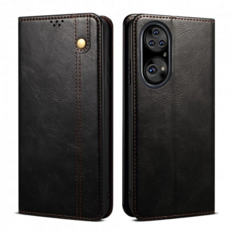 Flipové Puzdro Huawei P50 Pro Kožené Puzdro Voskovaná Umelá Koža