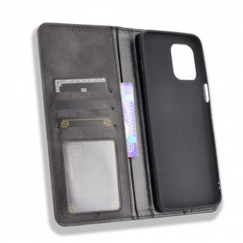 Flipové Puzdro Moto G100 Kožené Puzdro Štylizovaný Efekt Vintage Kože